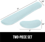 GORILLA GRIP Silky Gel Memory Foam Wrist Rest for Computer Keyboard, Mouse, Ergonomic Design for Typing Pain Relief, Desk Pads Support Hand, Arm, Mousepad Rests, Stain Resistant, 2 Piece Pad Sky Blue