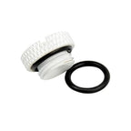 Dracaena.io 12 Pack G1/4" Thread, Thin Water Stop Plug Fitting with Coin Slot for Computer Water Cooling System, Durable Brass/Copper Material, White