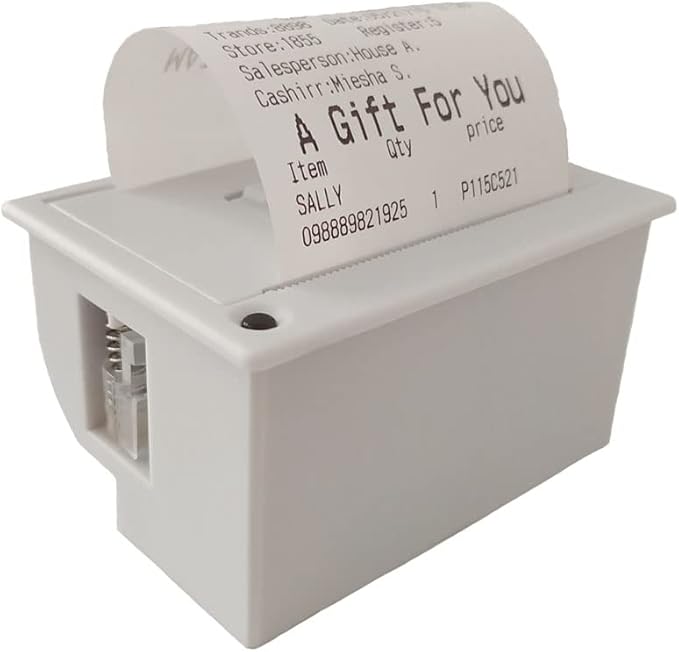 PRIMUZ Micro Thermal Printer Ticket Serial Port Printer Module Can Be Docked with Arduino/ESP32, Supporting Secondary Development TTL/RS232 White