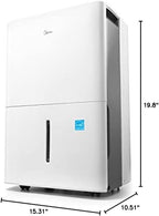 Midea 1,500 Sq. Ft. Energy Star Certified Dehumidifier With Reusable Air Filter 22 Pint - Ideal For Basements, Large & Medium Sized Rooms, And Bathrooms (White)