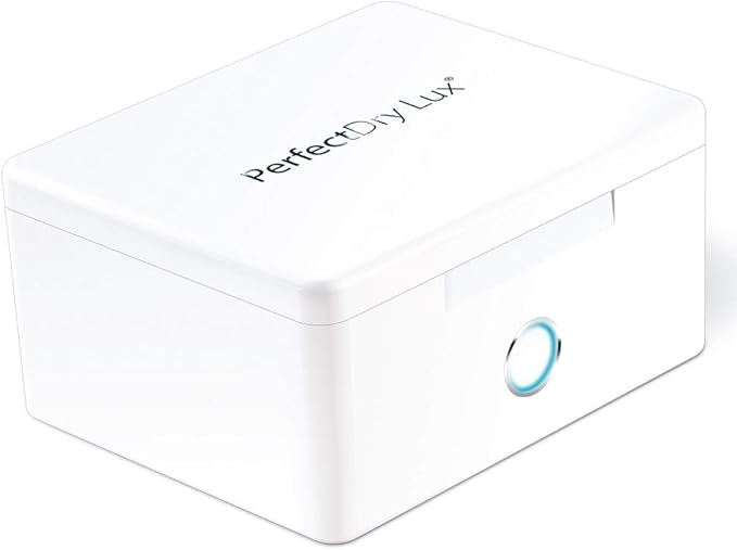 PerfectDry LUX | World's Fastest Hearing Aid Dryer, Dehumidifier Accessory | UV-C Ultraviolet Light Box Kit | Removes Sweat & Moisture from Hearing Aids, Airpods, Wireless Earbuds, Ear Amplifiers