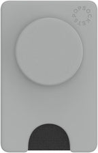 PopSockets Phone Wallet with Expanding Kickstand, Phone Card Holder - Tech Grey