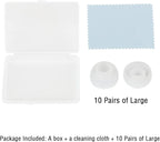 Silicone Earbud Tips Replacement Ear Tips for in- Ear Headphones Earbud Rubber Tips Eartips, 10 Pairs Large
