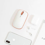 Azio Retro Classic Bluetooth Mouse (Posh) - Wireless, Genuine Leather Topped with Pixart Precision Tracker