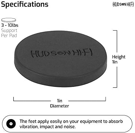 Hudson Hi-Fi 1" Platinum Silicone Isolation Dot, Non-Skid Isolation Feet - No Adhesive - 20 Duro - 16 Pack