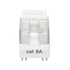 VCE RJ45 Cat6A Keystone Jack UL Listed 25-Pack, 10 Gbps Slim Profile Modular Ethernet Jacks Insert 110-Type UTP 90-Degree, White