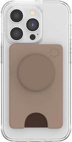 PopSockets Phone Wallet with Expanding Kickstand, Phone Card Holder, Cute PopSockets - Latte