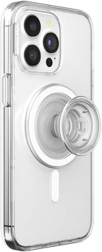 PopSockets Phone Grip Case for iPhone 15 Pro Max - Clear MagSafe Compatible Wireless Charging