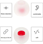 36 Pieces Medium Earbud Tips Soft and Comfortable Ear Bud Replacement Pieces Silicone Fit Most in-Ear Headphones，Inner Hole 3.8mm -5.5mm，Medium White and Red Replacement Eartips