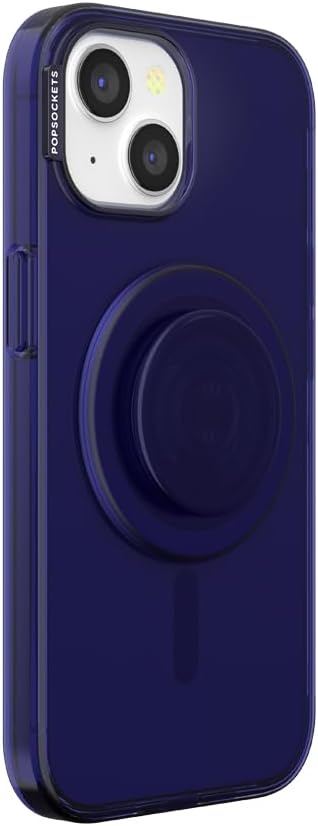 PopSockets iPhone 15 Case with Phone Grip and Slide Compatible with MagSafe, Phone Case for iPhone 15, Wireless Charging Compatible - French Navy