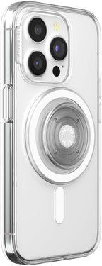 PopSockets iPhone 15 Pro Case with Round Phone Grip Compatible with MagSafe, Phone Case for iPhone 15 Pro, Wireless Charging Compatible - Clear