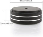 Tertullus 4 Pcs Speaker Feet, 58x22mm Speaker Spikes HiFi Isolation Feet Aluminum Stand Speakers Spikes Audio Pads Turntable Feet for HiFi Amplifier/Speaker/Turntable/Player (Black)