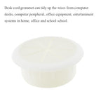 HAHIYO 2Pcs 2Inch/50mm White ABS Plastic Eight-petaled Desk Grommet Wire Grommet Cable Management Cord Hole Cover Desk Wire Hole Insert Wire Organizer for Computer Office Home School Equipment Systems