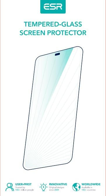 ESR 3 Pack for iPhone 12 Pro Max Screen Protector, 9H Hardness Tempered Glass Scratch Resistant with Easy Installation Frame compatible with iPhone 12 Pro Max 6.7", Case-Friendly