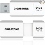 GIGASTONE 64GB Flash Drive (2 Pack) Z60 USB 3.2 Gen 1, 100MB/s Ultra Fast, Retractable Capless Slider Design, Data Storage, Backup for PC/Mac/TV/Car Audio, USB 2.0/3.0/3.1 Compatible