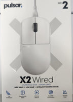 Pulsar Gaming Gears X2 Wired Gaming Mouse, Ultra Lightweight, Optical Switch, 26000 DPI, Motion Sync, PAW3395 Sensor (Medium, Wired, White)