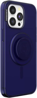 PopSockets iPhone 15 Pro Max Case with Phone Grip and Slide Compatible with MagSafe, Phone Case for iPhone 15 Pro Max, Wireless Charging Compatible - French Navy