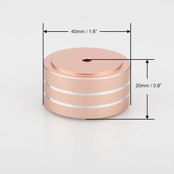 Audiocrast 4X HiFi Speaker Spikes Isolation Feet Pad, Aluminum 40x20mm Turntable Stand Feet Amplifier Shock Absorber Non-Slip Hi-End Floor Protector for Subwoofer DAC CD Turntable Amp