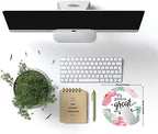 Mouse Pad, Inspirational Quote Floral Mouse Pad, Quote Great Day Mouse Pad, Washable Round Mousepads with Lycra Cloth, Non-Slip Rubber Base Computer Mouse Pads for Wireless Mouse