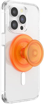 PopSockets Phone Grip for MagSafe with Kickstand, Magnetic Stand, Swappable Top, Secure Hold for iPhone MagSafe Cases, Phone & Tablet Grip - Orange Zest