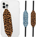 Universal Phone Grip Strap | Stretchable Phone Strap & Cell Phone Holder | Pack of 2 | Secure Hold for Busy Hands | Reversible & Durable Phone Hand Strap - Blue & Gold Cheetahs