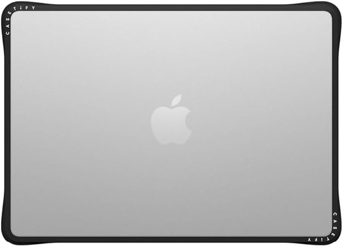 CASETiFY Impact MacBook Air 13.6" (M2-M4) Case [Cushioned Impact Corners/Scratch-Resistant/Anti-Slip Grip] - Clear Black