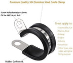 LOKMAN 20 Pack 1-3/4 Inch Stainless Steel Cable Clamp, Rubber Cushioned Insulated Clamp, Conduit Wire Holder Strap Clips for Tube, Pipe or Wire Cord Installation