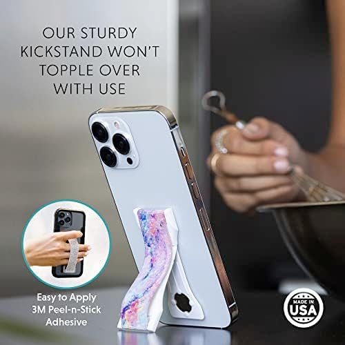 LOVEHANDLE PRO Premium Phone Grip - Silicone Phone Strap - Magnetic Phone Mount and Kickstand for Smartphone and Tablet - Color Drip Silicone