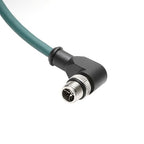 Alvin's Cables M12 X-Code 8 Pin Male to RJ45 Ethernet Cable for Cognex Keyence Camera, High-Flex Cat6a Cable for Industrial Automation, Fieldbus Module, Robotics, Right Angle 6.6ft/2m Green