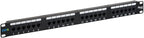 ICC CAT6 Patch Panel, UL Listed & PoE++ Rated Gigabit Applications, Rackmount 24 Port 1U 19-Inch Network Patch Panel with Rear 110 IDC Terminal Blocks for Gigabit Network Switch, Black