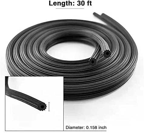 Screen Repair Kit Easy DIY Project 36" x 90" Fiberglass Screen Mesh with Rolling Tool and Screen Retainer Spline Screen Replacement kit for Windows Sliding Doors and Patio Screens (36" x 90", Black)
