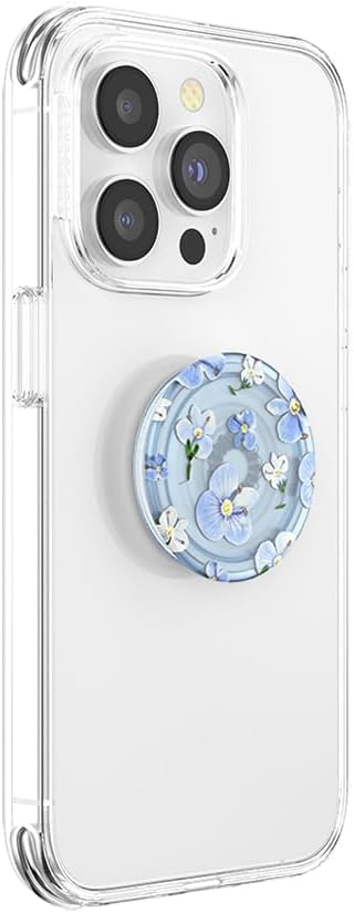 PopSockets Plant-Based Phone Grip with Expanding Kickstand, Adhesive Grip, Eco-Friendly - Translucent Blue Fields
