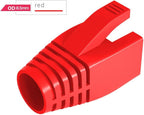 50 Pcs Cat7 Cat7A Cat8 Strain Relief Boot, RJ45 Plug Connector Cover Modular Network Plug Connector Cap Cable Connector Boots, Red