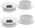 4pcs 2 Inch Desk Wire Cord Cable Grommets Hole Cover for Office PC Desk Cable Cord Organizer Plastic Cover (White-4Pcs)
