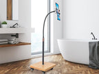 wishacc Tablet Floor Stand for Bed - Gooseneck Tablet Holder Mount with Adjustable Height and 4 Wheels, Compatible with iPad mini Air Pro 12.9/9.7, Galaxy Tab, Kindle, Cell Phones (4.7"-13")