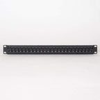 ICC CAT6 Feed-Through Patch Panel, 24 Port, 1U Rackmount, RJ45 Ethernet Patch Panel, No Punch Down, PoE++ and TAA Compliant, Black