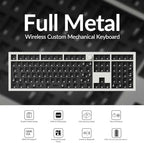 Keychron Q6 Max QMK/VIA Wireless Custom Mechanical Keyboard Barebone Knob Version, Full-Metal Hot-Swappable RGB Backlight 2.4 GHz/Bluetooth/Type-C Wired Gaming Keyboard for Mac/Windows/Linux - White
