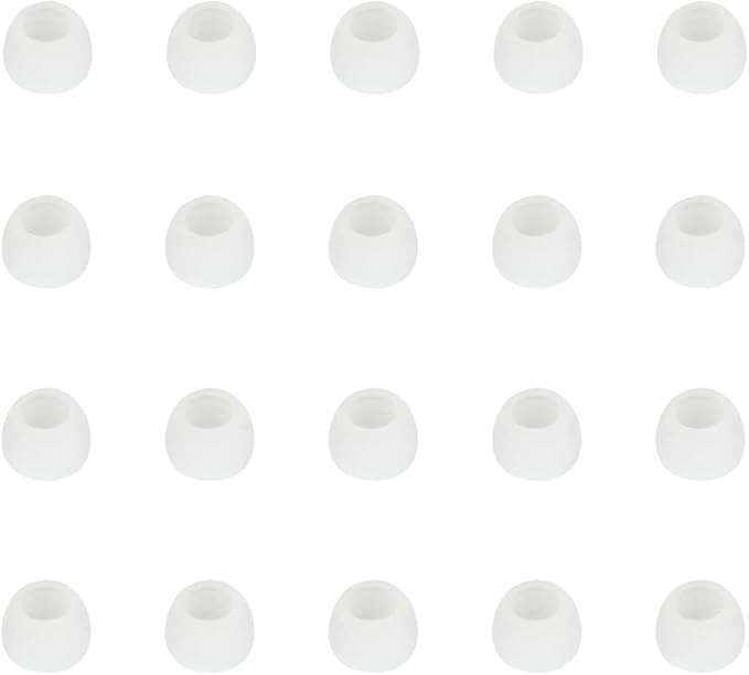 Silicone Small Replacement Earbud Tips Eartips for in- Ear Headphones Rubber Tips Earbud Replacement Earbuds Cap 10 Pairs (White)