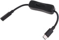 USB-C Extension Cable with Inline On/Off Switch - 6ft Power Control for Monitors, Printers and Gaming | Gold-Plated Connectors and 4K Video Support (Black)