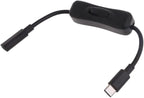 USB-C Extension Cable with Inline On/Off Switch - 6ft Power Control for Monitors, Printers and Gaming | Gold-Plated Connectors and 4K Video Support (Black)