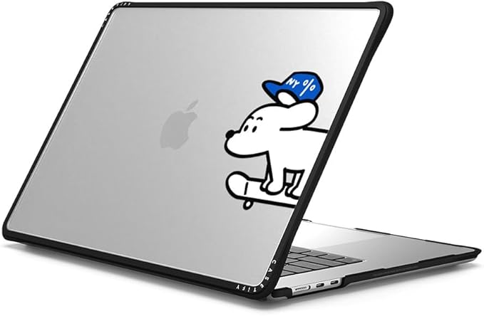 CASETiFY Impact MacBook Air 15" (M2-M4) Case [Cushioned Impact Corners/Scratch-Resistant/Anti-Slip Grip] - Skater John (Standard) - Clear Black