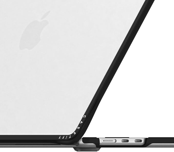 CASETiFY Impact MacBook Air 15" (M2-M4) Case [Cushioned Impact Corners/Scratch-Resistant/Anti-Slip Grip] - Petit Floral Transparent - Clear Black