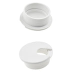 HAHIYO 2Pcs 1.38Inch/35mm White ABS Plastic U-Shaped Desk Grommet Wire Grommet Cable Management Cord Hole Cover Desk Wire Hole Insert Wire Organizer for Computer Office Home School Equipment Systems