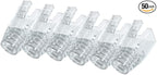 50 Pcs Cat7 Cat7A Cat8 Strain Relief Boot, RJ45 Plug Connector Cover Modular Network Plug Connector Cap Cable Connector Boots, Transparent