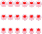 Earbud Replacement Tips Silicone Earbud Tips Headphone Earbud Tips Ear Gels Fit for Inner Hole from 3.8mm - 5.1mm Earphones 9 Pairs S/M/L Clear Red