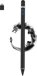 Stylus Pens Compatible for iOS&Android Touch Screens, iPad Pencil with Dual Touch Function, Fine Point Rechargeable Stylus Pen for iPad/iPad Air/Mini/Pro/Android/iPhone/Cellphone/Tablet Pen - Black