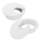 2" White Desk Grommet, JTemgle Plastic Cable Hole Cover Computer Table Cord Wire Organizer Caps Desktop Cord Management for Home Office TV Stands Tabletops, 2 Pieces