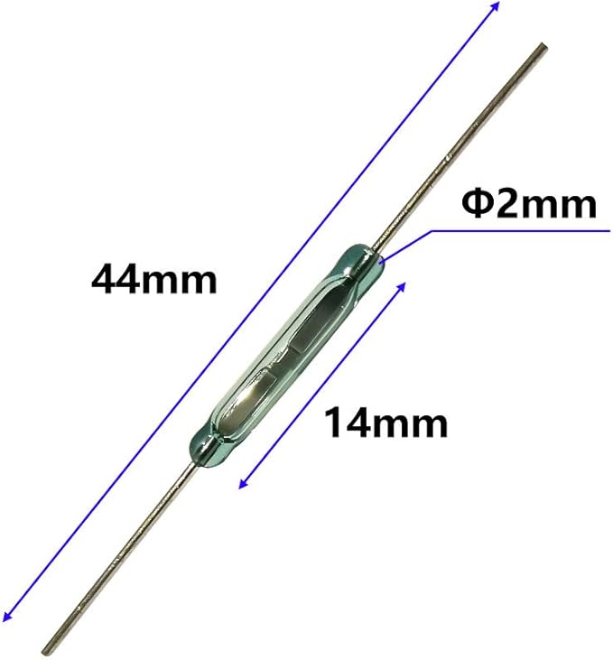 30pcs Reed Switch, Normally Open (N/O) Magnetic Induction Switch, Miniature Reed Contact (2mm x 14mm)