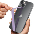 Sinjimoru Stretchable Silicone Phone Strap, Flexible and Elastic Grip Holder for iPhone & Android, Secure Phone Loops Finger Grip with Wireless Charging Support Sinji Loop Lavender