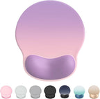 Ergonomic Mouse Pad Wrist Support, Comfortable Mouse Pad Wrist Rest, Relieve Wrist Pain Gel Mouse pad, Non-Slip Rubber Base Mousepad for Laptop, Computer (Gradient Pink Purple)